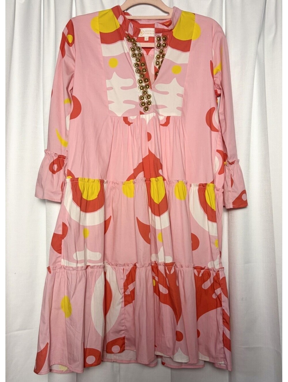 Sheridan French Caty Mini Dress In Pink Floral Cotton Poplin. Medium Retail $325